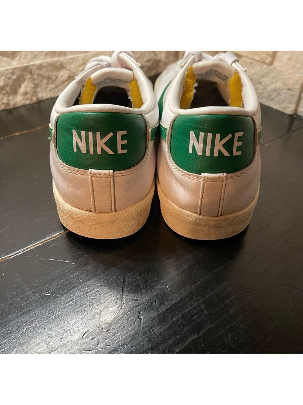 Nike Blazer '77 Vintage Low Pine Green Men's Size 14 White Leather Sneaker - Picture 4 of 5